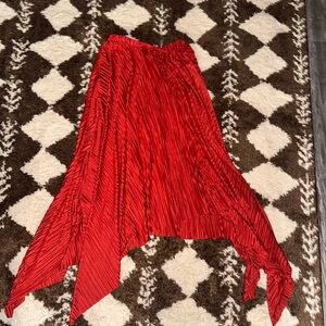 Sunday in Brooklyn Vibrant Red Maxi Skirt